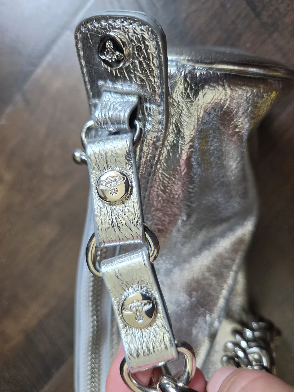 Vivienne Westwood Metallic Silver Chain Shoulder Bag